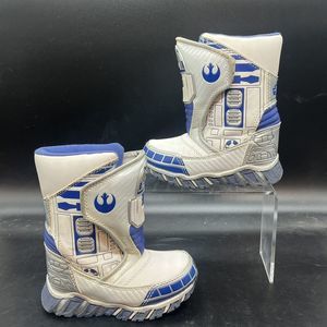 STAR WARS: R2D2 Kids Winter Snow Boots Size 7 with Light-up Soles